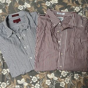 BUTTON UP SHIRT BUNDLE - LL BEAN AND NORDSTROM LONG SLEEVE BUTTON UP STRIPED